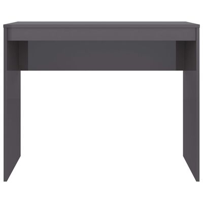 vidaXL Desk High Gloss Gray 35.4" x 15.7" x 28.3" Engineered Wood