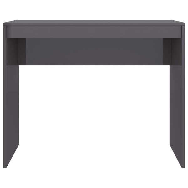 vidaXL Desk High gloss grey Engineered wood Compact Sleek Desk