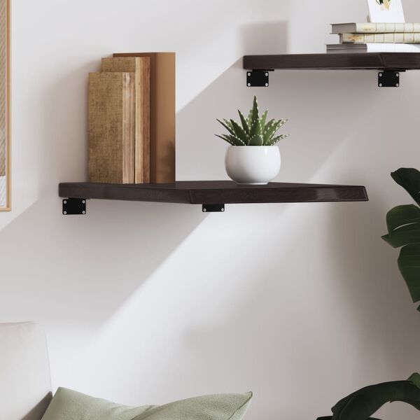 vidaXL Wall Shelf Dark brown Solid oak wood 15.7 x 23.6 x Durable
