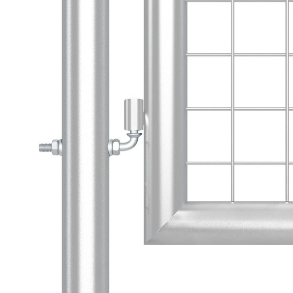 vidaXL Mesh Garden Gate Silver 196.9x49.2" Galvanised Steel