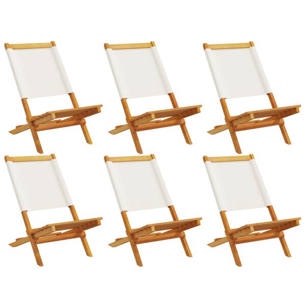 vidaXL Garden Chair Set of 6 Cream White