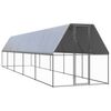 vidaXL Chicken Cage Silver & Silver Grey Galvanized Steel Extra Large