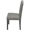 vidaXL Dining Chair Set of 4 Grey Polyester, Rubber wood Standard