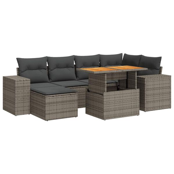 vidaXL Garden Sofa Set Grey
