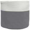 vidaXL Storage Basket Grey and White 100% Cotton 15.7 x 13.8 in