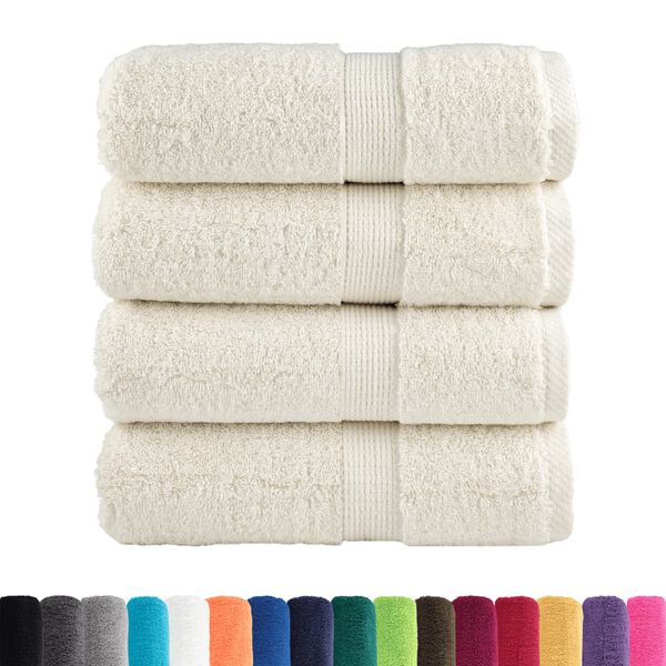vidaXL Soap Towel Set of 4 Cream 100% cotton 11.8 x 11.8 in Soap Towel