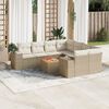 vidaXL Garden Sofa Set Beige PE Rattan, Powder-Coated Steel, Acacia Wood