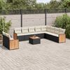 vidaXL Garden Sofa Set Black PE Rattan Large Modular Garden Sofa Set