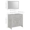 vidaXL Bathroom Furniture Set Concrete Grey Engineered Wood Medium