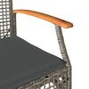 vidaXL Garden Chair Set of 2 Grey and Brown PE rattan Medium