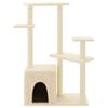 vidaXL Cat Tree Cream Engineered wood, plush, sisal Medium Modern