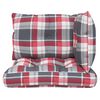 vidaXL Pallet Cushion Set of 3 Red check pattern 100% Polyester Standard
