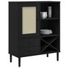 vidaXL Highboard Black Solid pinewood with UV varnish finish, Poly rattan