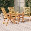vidaXL Reclining Garden Chair Set of 3 Natural wood Solid acacia wood