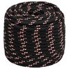 vidaXL Boat Rope Black 0.71 " 82.0 ' Polypropylene