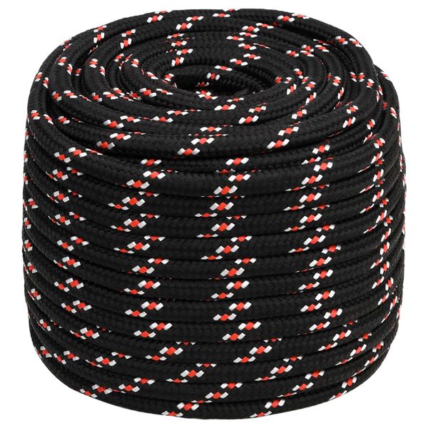 vidaXL Boat Rope Black 0.71 " 82.0 ' Polypropylene