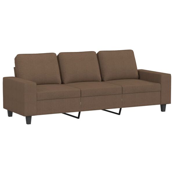 vidaXL 3-Seater Sofa Brown Fabric (100% polyester), metal, textilene