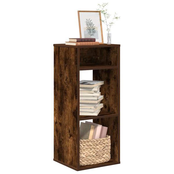 vidaXL Book Cabinet Smoked Oak Engineered Wood Book Cabinet Rectangular