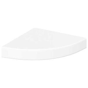 vidaXL Corner Shelf High gloss white Honeycomb MDF, metal 9.8 in