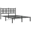 vidaXL Bed Frame Black Powder-Coated Steel 55.1x74.8 in Rectangular