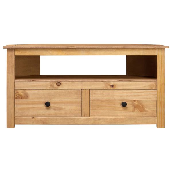 vidaXL Corner TV Cabinet Natural wood color Solid pinewood Medium