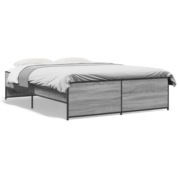 vidaXL Bed Frame Gray Sonoma Engineered wood Small Double Durable
