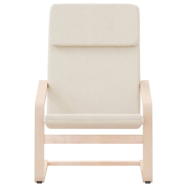 vidaXL Relaxing Chair Cream 100% Polyester, Solid Birch Wood, Plywood