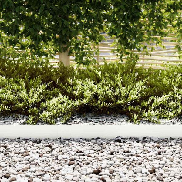 vidaXL Lawn Edging 20 pcs White 100 x 0.05 x 20 cm Cold Rolled Steel