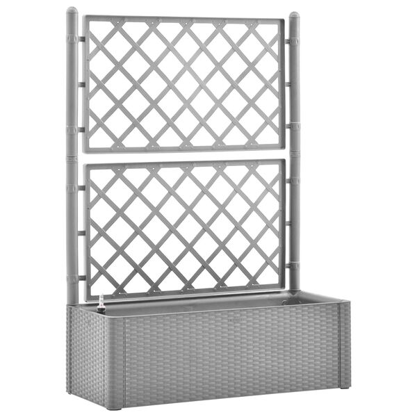 vidaXL Raised Bed Stone grey Plastic (PP) Large Planters Raised Bed