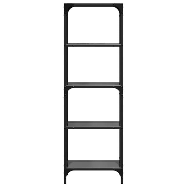vidaXL Storage Rack Black glass Stainless steel and glass