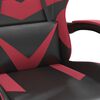 vidaXL Gaming Chair with Footrest Black and Wine Red Faux Leather