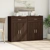 vidaXL Sideboards 2 pcs Brown Oak 23.6"x11.8"x33.1" Engineered Wood