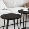 vidaXL Side Table Set with Shelf 2 pcs Black Oak