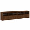 vidaXL Sideboard Brown Oak Engineered wood, Glass Large Sideboard