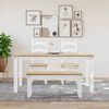 vidaXL Dining Table White Solid pine wood 63.0 in x 31.5 in x 29.5 in