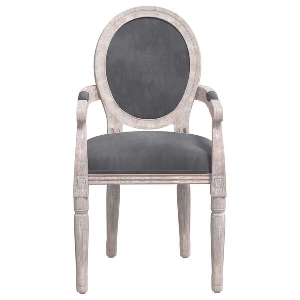 vidaXL Dining Chair Dark Grey Velvet (100% polyester), Solid wood Medium