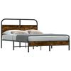 vidaXL Bed Frame Smoked oak Steel, engineered wood Double Bed Frame