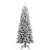 vidaXL Christmas Tree White and Green PVC, PE, Steel Medium