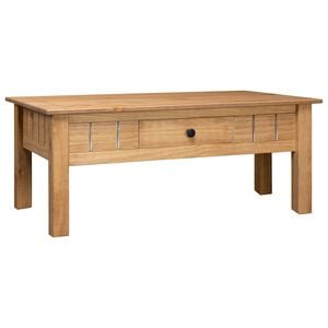 vidaXL Coffee Table Natural wood Solid pine wood Medium Drawers