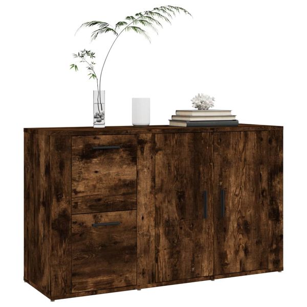 vidaXL Sideboard Smoked Oak Engineered Wood Compact Sideboard