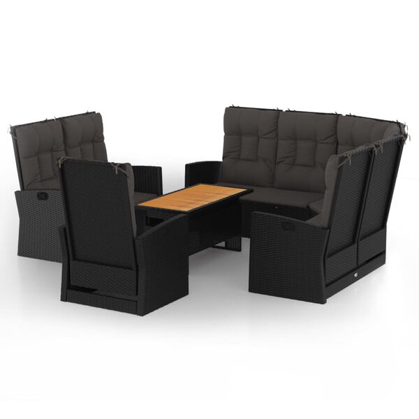 vidaXL Garden Lounge Set Black