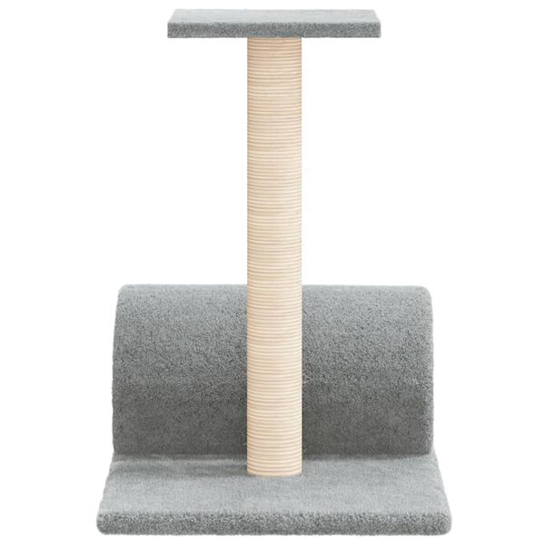 vidaXL Cat Scratching Post Light Grey Engineered wood, plush, sisal