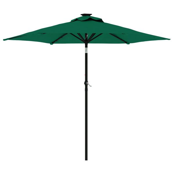 vidaXL Garden Parasol Green Polyester, Steel Large Tiltable