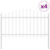 vidaXL Garden Fence 4 pcs White 170 x 140 cm Powder-Coated Steel
