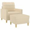 vidaXL Sofa Chair With Footstool Cream