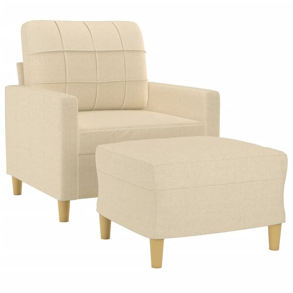 vidaXL Sofa Chair With Footstool Cream