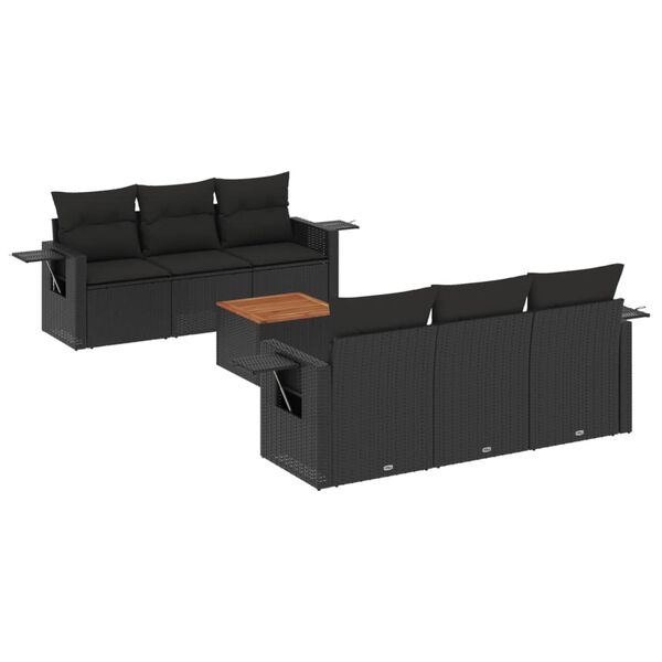 vidaXL Garden Sofa Set Black