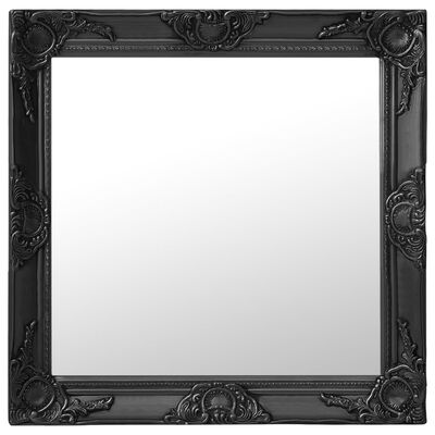 vidaXL Wall Mirror Baroque Style 23.6"x23.6" Black
