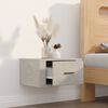 vidaXL Wall-mounted Bedside Cabinet Concrete Grey Engineered wood Medium
