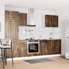 vidaXL Kitchen Cabinet Set Smoked Oak Engineered Wood Large